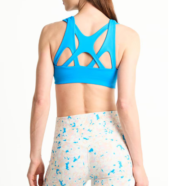 top,bra,sports bra,bralette,support,hole,mesh,blue